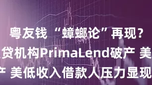 粤友钱 “蟑螂论”再现？又一家次贷机构PrimaLend破产 美低收入借款人压力显现连锁反应
